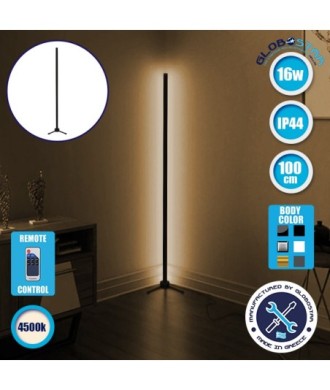 Μοντέρνο Minimal Επιδαπέδιο Μαύρο Φωτιστικό 100cm LED 16 Watt με Ασύρματο Χειριστήριο RF & Dimmer Φυσικό Λευκό 4500k GloboStar ALIEN Design GLOBO-100-2